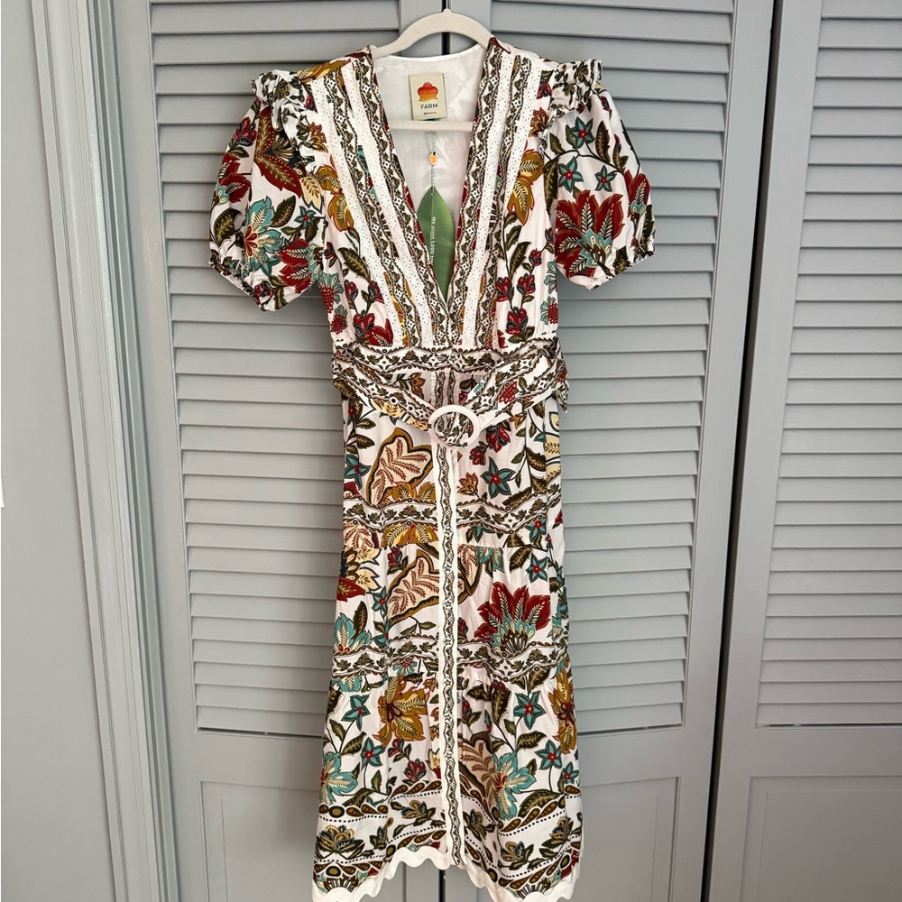NWT FARM Rio multi botanical dress, size small